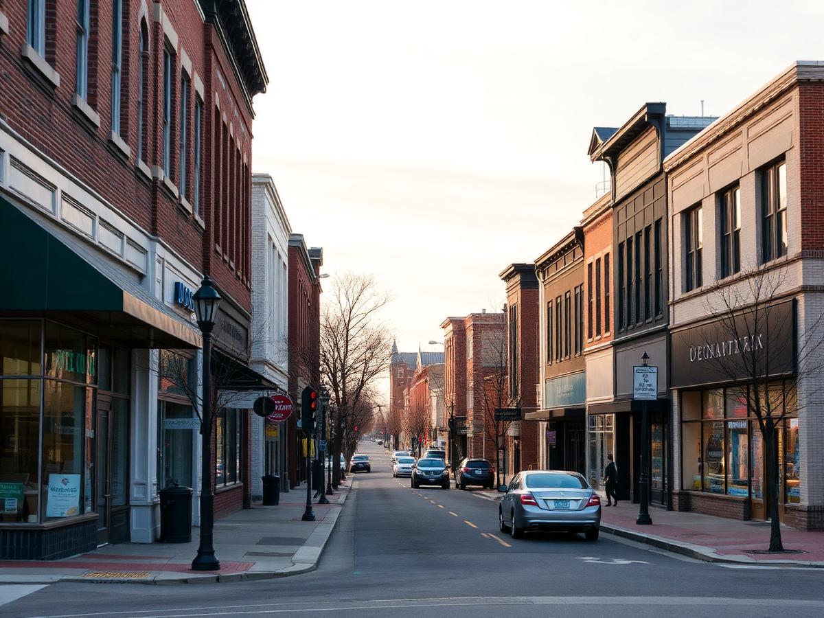 Historic downtown street in Independence, Missouri representing cannabis accounting services for local operators